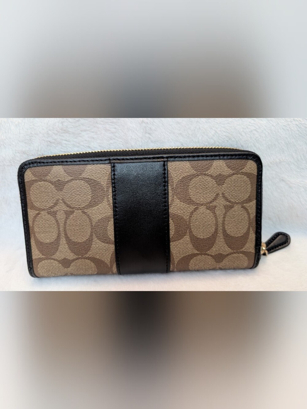 Coach Pvc Leather Accordion wallet in signature canvas zip F54630 NEW 250 retail - Picture 5 of 6